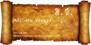Módis Virgil névjegykártya